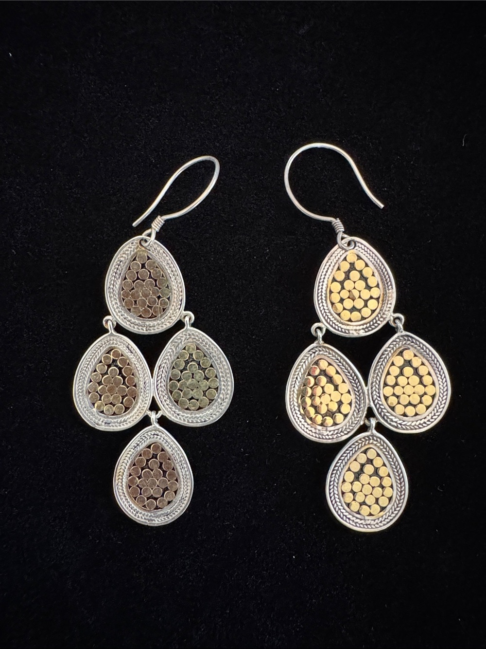 Silver 925 Teardrop Chandelier Dangle Earrings